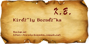Király Bozsóka névjegykártya